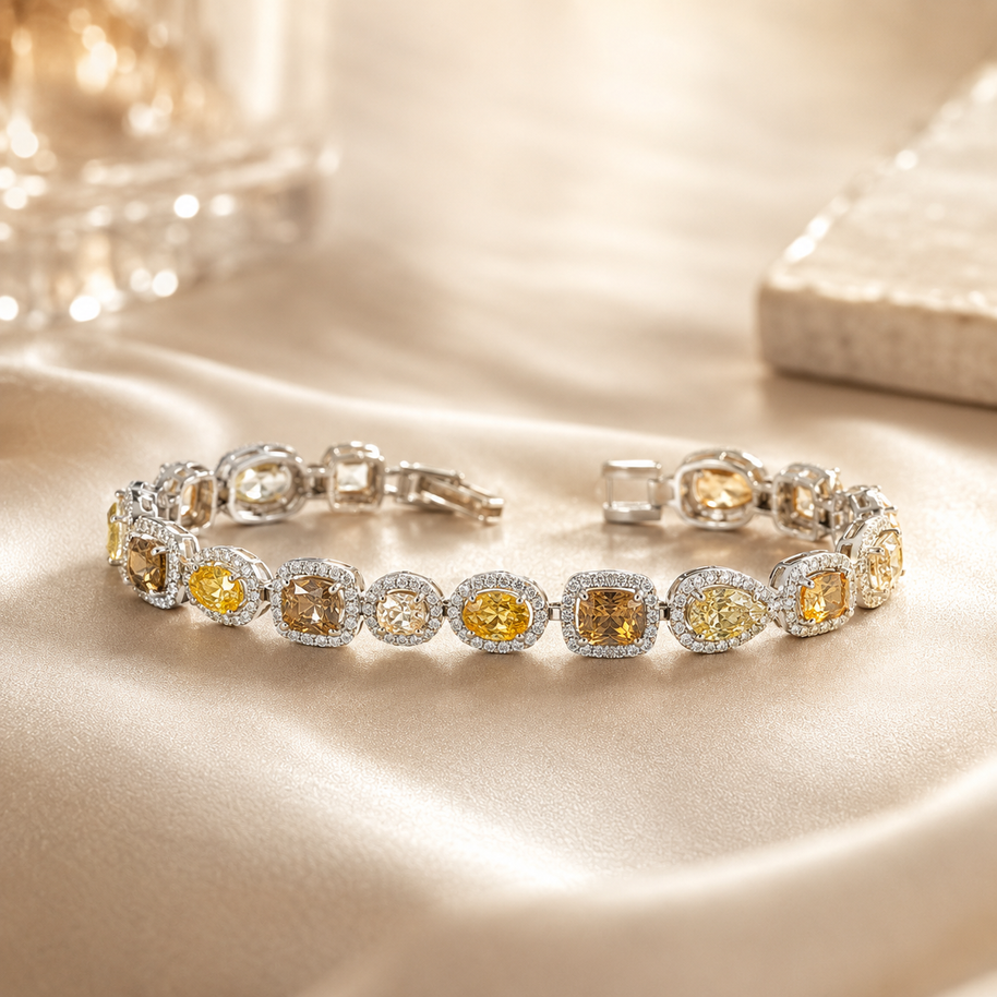 15.16 Carat Natural Fancy Multy Shape Diamond Halo Designer Bracelet In Platinum