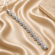 4.25ct Natural Round Diamond Bezel & Micro Set Bracelet In 18k White Gold
