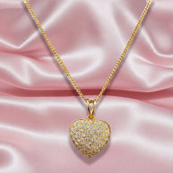 Gift..! 0.50 Ct F/vs Christmas Heart Shape Pendant In 18k Yellow Gold With Chain