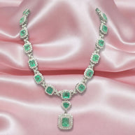 Exclusive 87.62ct Colombian Emerald And Diamond Designer Necklace In 106gm White Gold