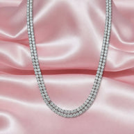 Natural 10.00 Carat D/vvs Round Diamond Tennis Necklace, 21 Inches In Platinum