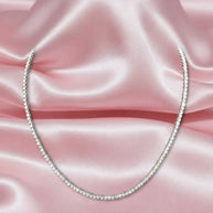 Certified! 6.00ct Round Diamond Tennis Necklace In Hallmarked 9k White Gold