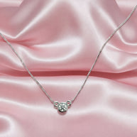 Gia Certified 0.41carat Round Diamond Bezel Set Pendant With Chain