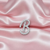 Natural 0.30ct Round Diamond Initial Letter (b) Pendant Without Chain In White Gold