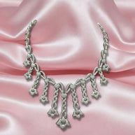 15.80 Ct Round Diamond Designer Necklace, Hallmarked 18k White Gold 108 Grams