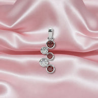 1.00 Ct Ruby & Diamond Bezel Set Designer Pendant Crafted In White Gold