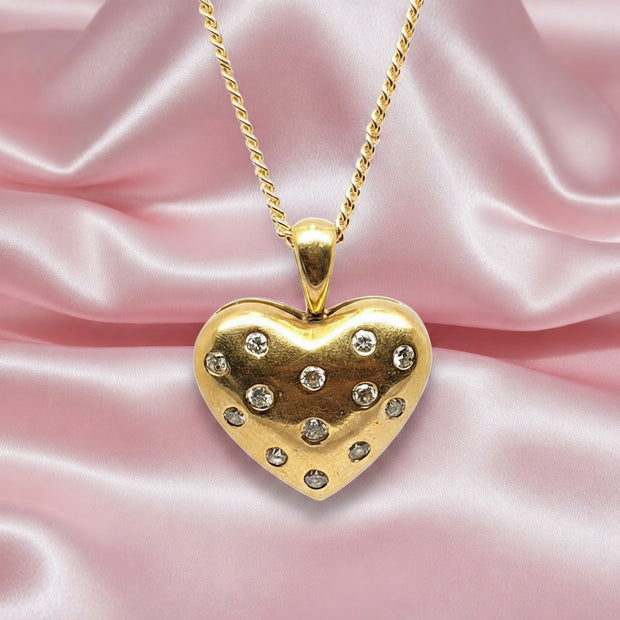 Special Gift For Love One ! 0.33 Ct Heart Shape Pendent With Chain 14k Yellow Gold