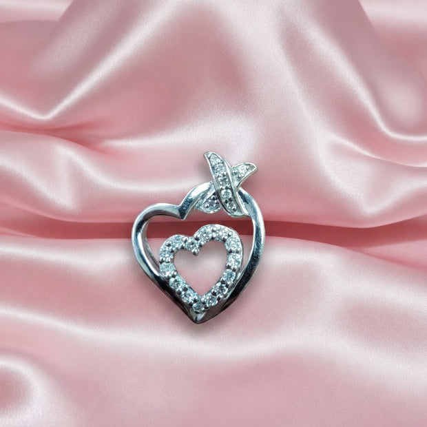 0.50 Carat Enchanted Round Diamond Heart Pendant 18k White Gold For Her.