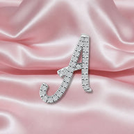 Natural 0.30ct Round Diamond Initial Letter (a) Pendant Without Chain In White Gold