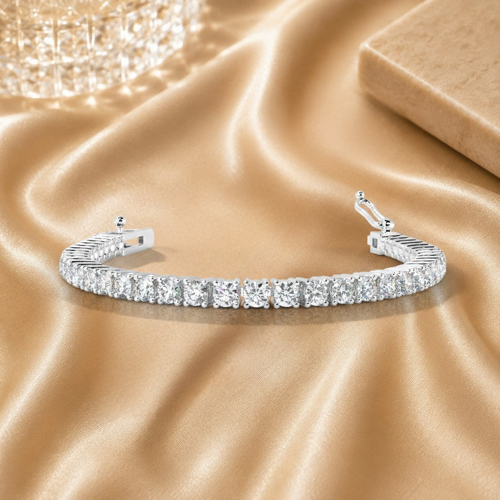 100% Natural Round Brilliant Diamond Tennis Bracelet Crafted In 18k Gold 2.00ct-10.00ct