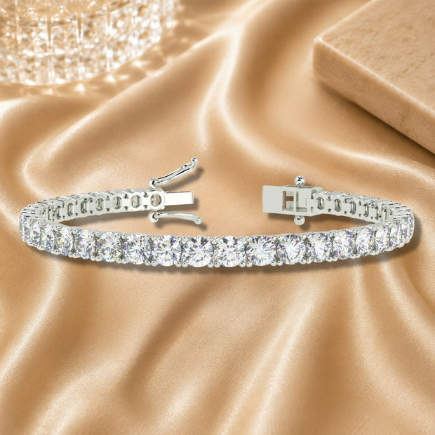Top Quality 7.00 Ct Natural Round Diamond Tennis Bracelet In 950 Platinum