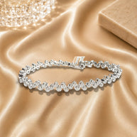 4.00 Ct Natural Round Diamond Bezel Set Designer Bracelet In 18k White Gold