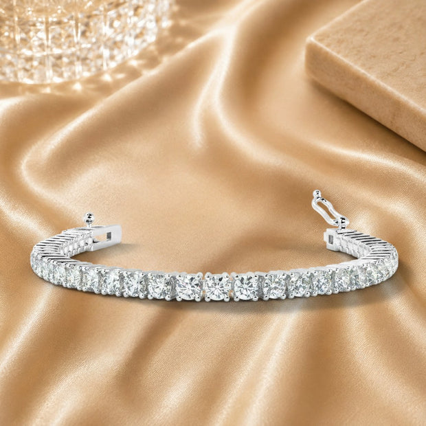 4.00 Ct Natural Round Diamond Tennis Bracelet For Women In Gold