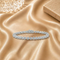 5.00ct D/vs Three Prong Round Diamond Tennis Bracelet In Platinum