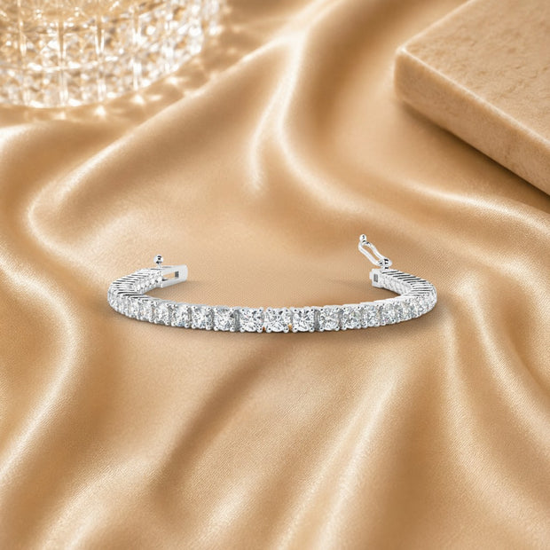 D/vs 100% Natural Round Brilliant Diamond Tennis Bracelet Crafted In 18k Gold 2.00ct-10.00ct