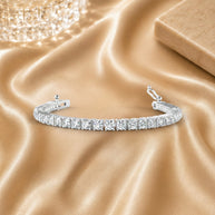 13.00ct Natural Round Diamond Tennis Bracelet In 18k White Gold - 17grams