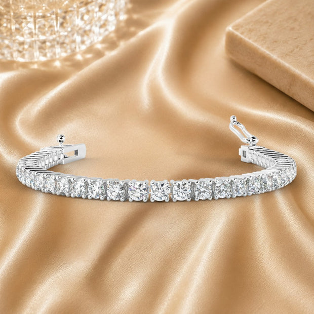 Natural 6.00ct Round Diamond Tennis Bracelet In White Gold