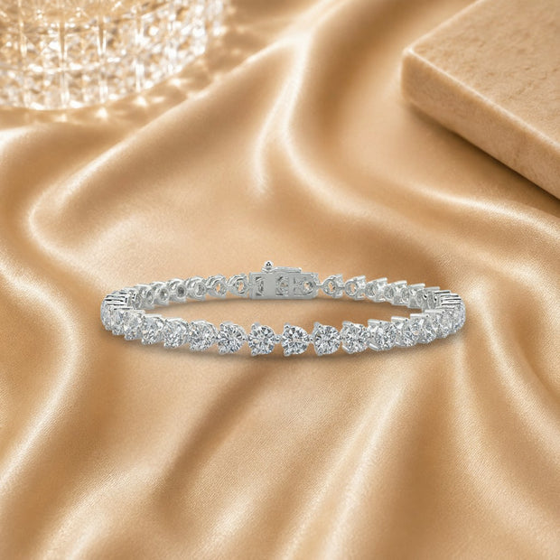 3 Prong Diamond Tennis Bracelet For Womens