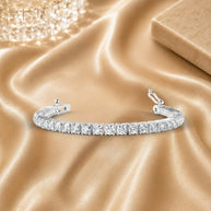 Top Quality 5.00 Carat F/vs Natural Diamond Tennis Bracelet Claw Set In Heavy Platinum