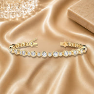 F/vs 5.00ct Round Diamond Bezel Set Tennis Bracelet
