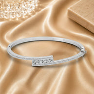 Special For Her ! 1.20 Ct F/vs Natural Round Diamond Bangle In 18k Gold