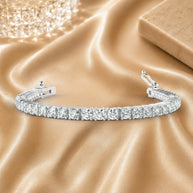 Natural 8.00 Ct D-e/vvs-vs Round Diamond Women's Tennis Bracelets In 18k White Gold