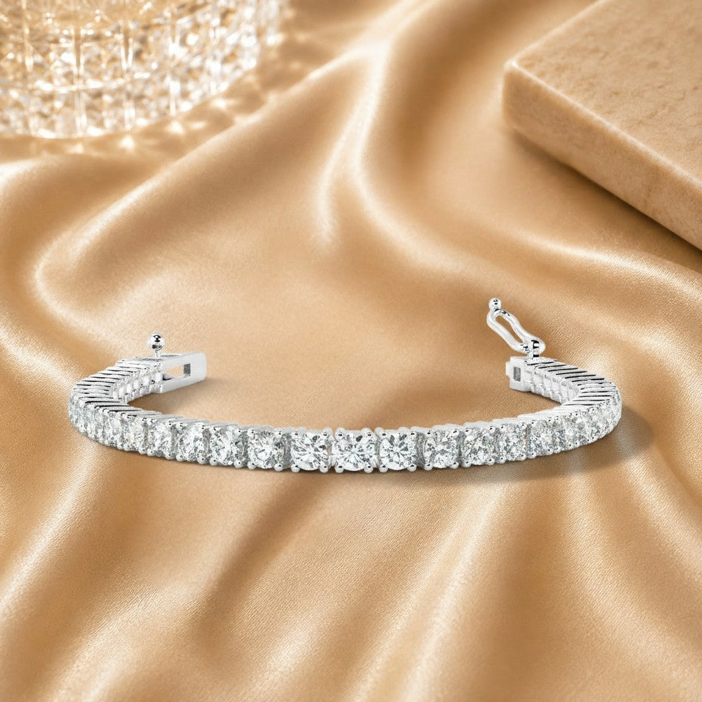 3.00ct Natural Round Diamond Tennis Bracelet For Women In Gold