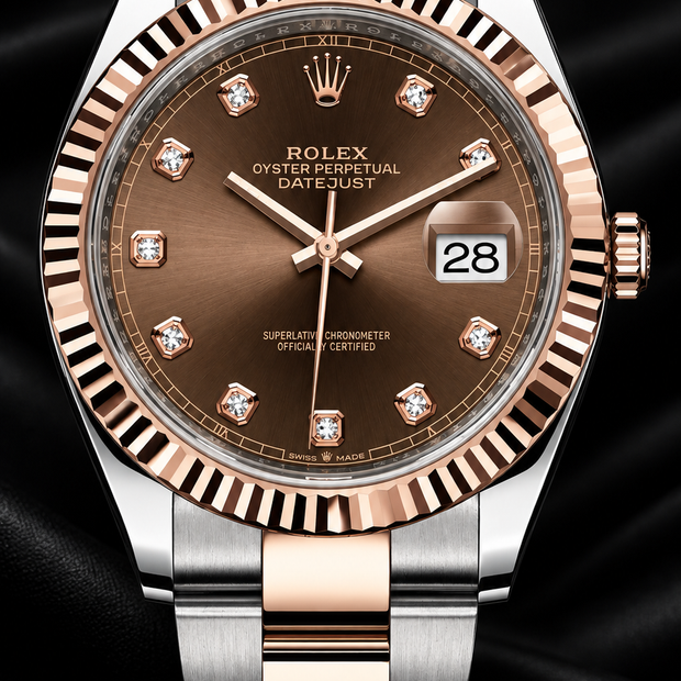 2022 Rolex bi-metal chocolate diamond dial date just 126331