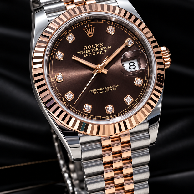 2022 Rolex bi-metal chocolate diamond dial date just 126331