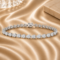 Gia Certified 8.10ct Pear Diamond Claw Set Tennis Bracelet In Platinum