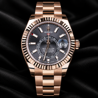 Rolex rose gold sky dweller rhodium dial